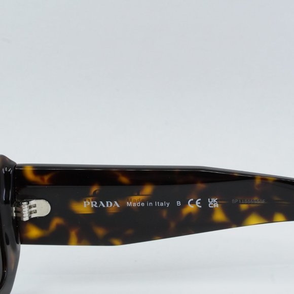 PRADA PR06YS 2AU8C1 SUNGLASSES tortoise shell rectangular sleek frames - Picture 6 of 10